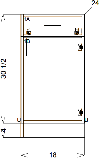 Single Door/Single Drawer (Right Hand) - Frameless (RTA)