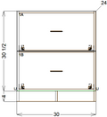 2-Drawer Bank - Frameless