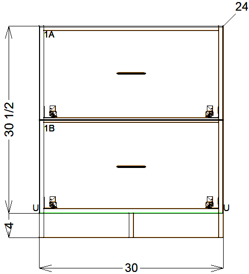 2-Drawer Bank - Frameless (RTA)