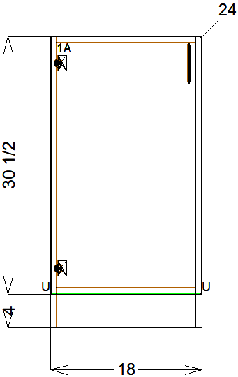 Single Door No Drawer (Left Hand) - Frameless