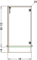 Single Door No Drawer (Right Hand) - Frameless