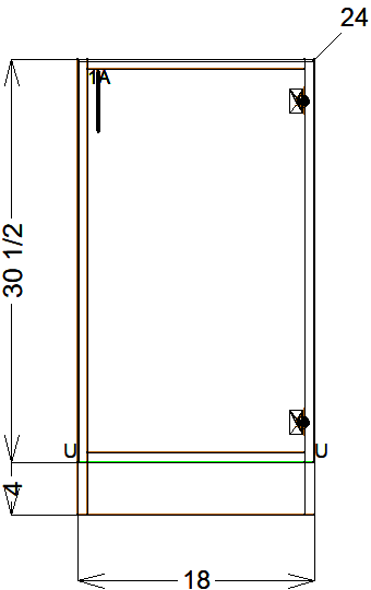 Single Door No Drawer (Right Hand) - Frameless