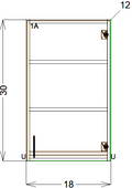 Upper Cabinet - Single Door 30in (Right Hand) - Frameless (RTA)