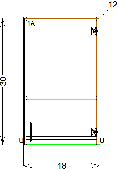 Upper Cabinet - Single Door 30in (Right Hand) - Frameless (RTA)