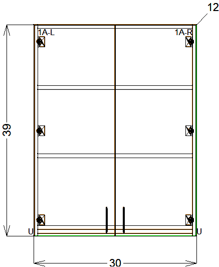 Upper Cabinet - 39" (8ft Ceiling)