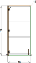 Upper Cabinet - Single Door 39in (Left Hand) - Frameless (RTA)