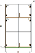 Upper Cabinet - 51" Stacked (9' Ceiling) - Frameless