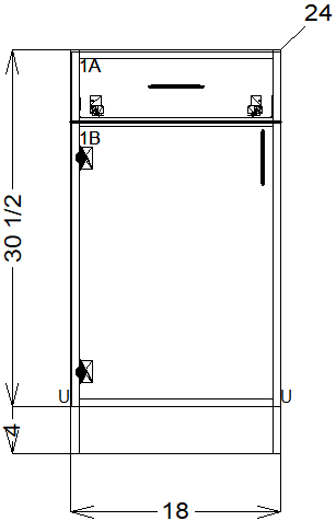 Single Door/Single Drawer (Left Hand) - Frameless